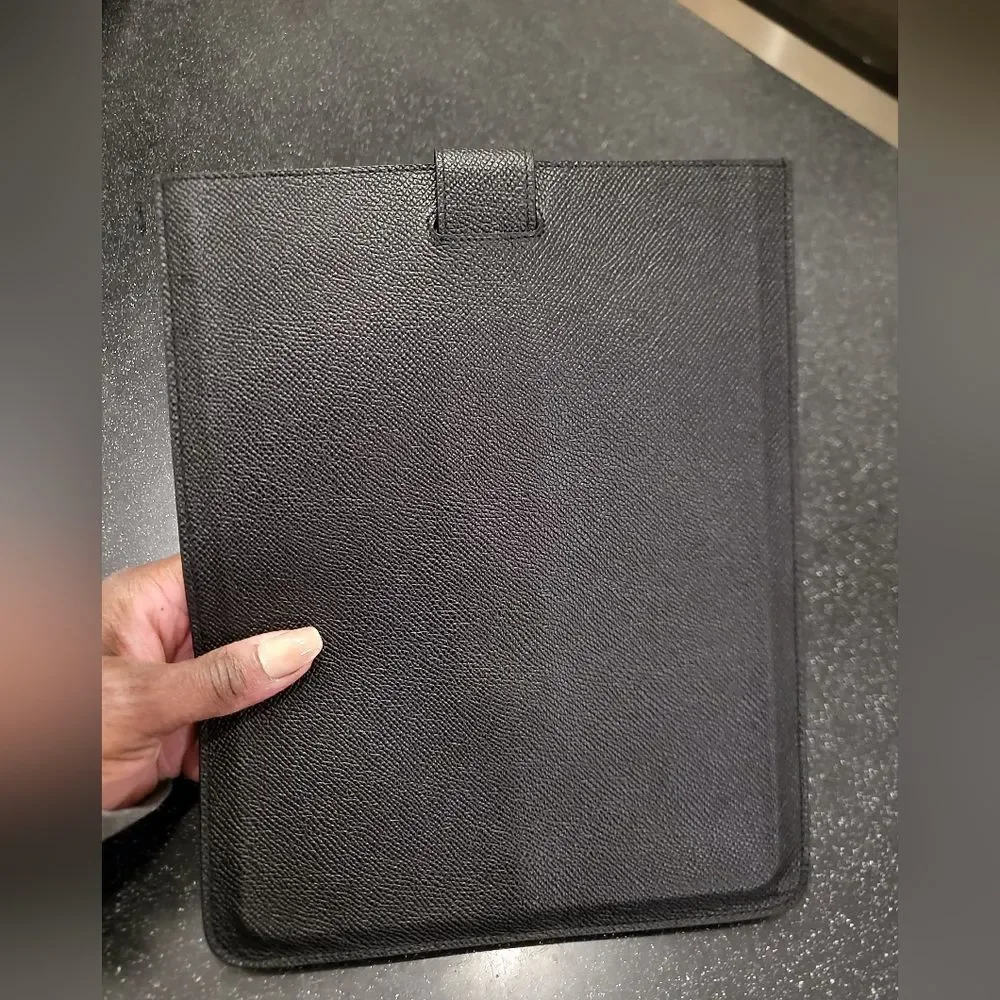 Dolce and Gabbana Black Pebbled Leather Drawing Tablet IPad Holder GUC